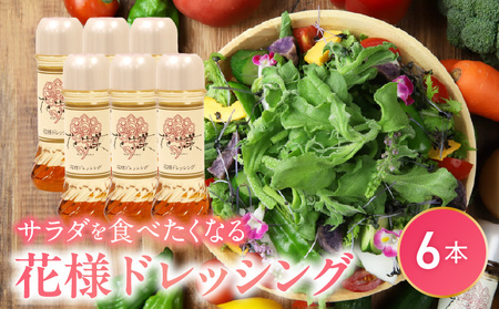 【サラダが食べたくなる】花様ドレッシング　6本入り　出汁 カツオ風味 ブレンド 和風 ドレッシング 新感覚 人気 EVERGREEN AF-0026