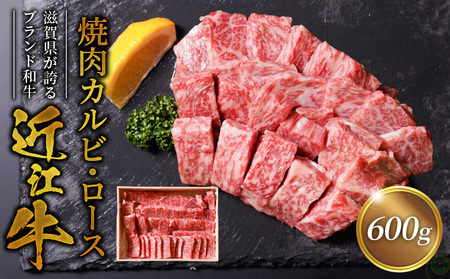 近江牛焼肉カルビ、ロース　600ｇ　特選 近江牛 ロース モモ 国産 国産牛 肉 牛肉 黒毛和牛 スライス 薄切り 赤身 AK-0003