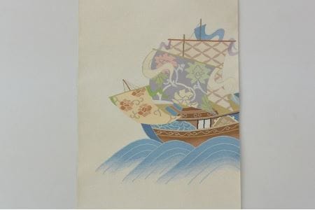 爪掻本綴織名古屋帯「静海萬帆」 最高級 1点物 綴織 織物 シルク 関東巻き 清原織物  綴織 西陣織最古 名古屋帯 AQ-0003