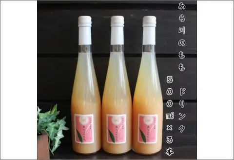 【7004-5】あら川の桃　60％果実入りドリンク500ml×3本