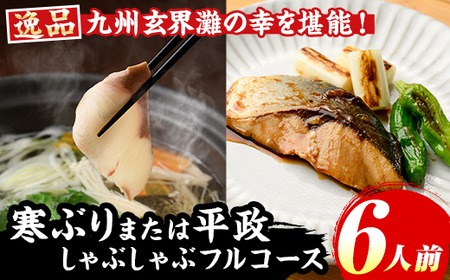 九州産 寒ぶり 平政 しゃぶしゃぶ 鍋 フルコース 6人前 as06-004