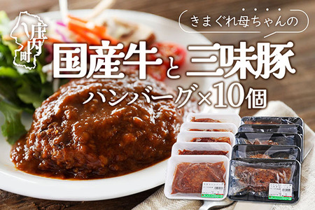 きまぐれ母ちゃんの国産牛と三味豚ハンバーグ 10個 2種類 手作り ブランド豚 国産 お惣菜 おかず お弁当 お手軽 簡単調理 温めるだけ 湯煎 冷凍