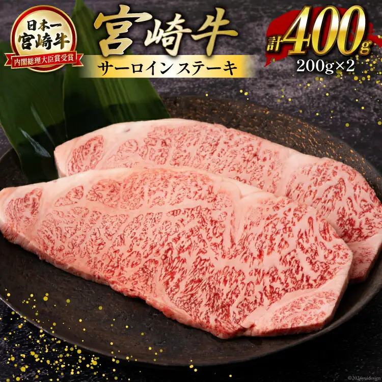 宮崎牛 サーロイン ステーキ 200g×2 合計400g [ハツトリー 宮崎県 美郷町 31aw0007]