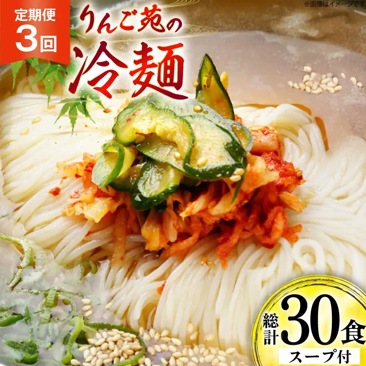 冷麺 定期便 3回 りんご苑の冷麺 スープ付 10食 計30食 [りんご苑 山形県 高畠町 tk06ays660002]