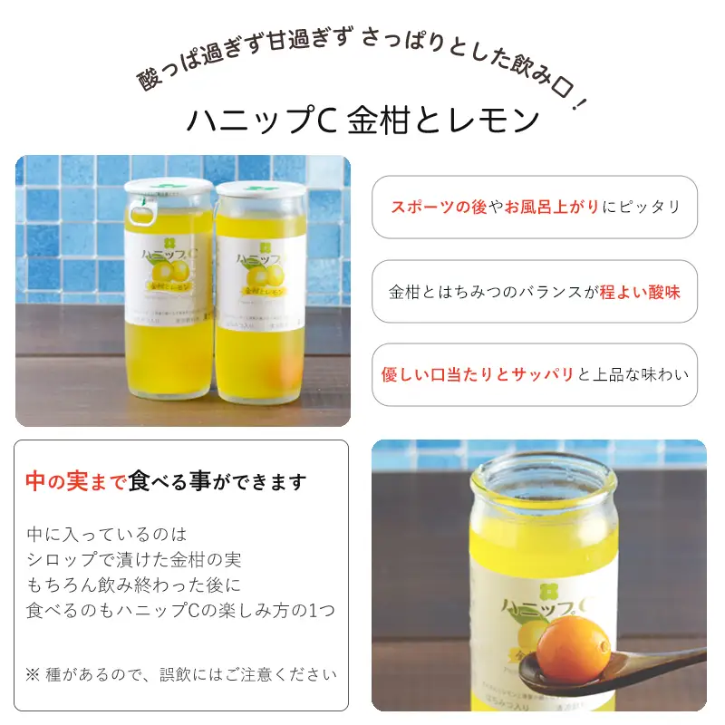 果実入り清涼飲料水　ハニップＣ 2種類セット（30本）【prm001B】