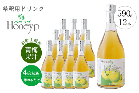 希釈用梅ドリンク　梅ハニップ　12本セット【prm014B】