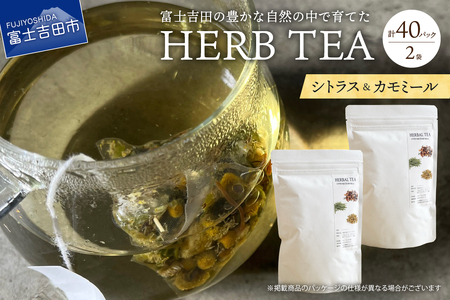 メール便発送 ハーブティーセット(シトラス＆カモミール) ティーバッグ40個 柑橘系ハーブ カモミール ノンカフェイン SDGs