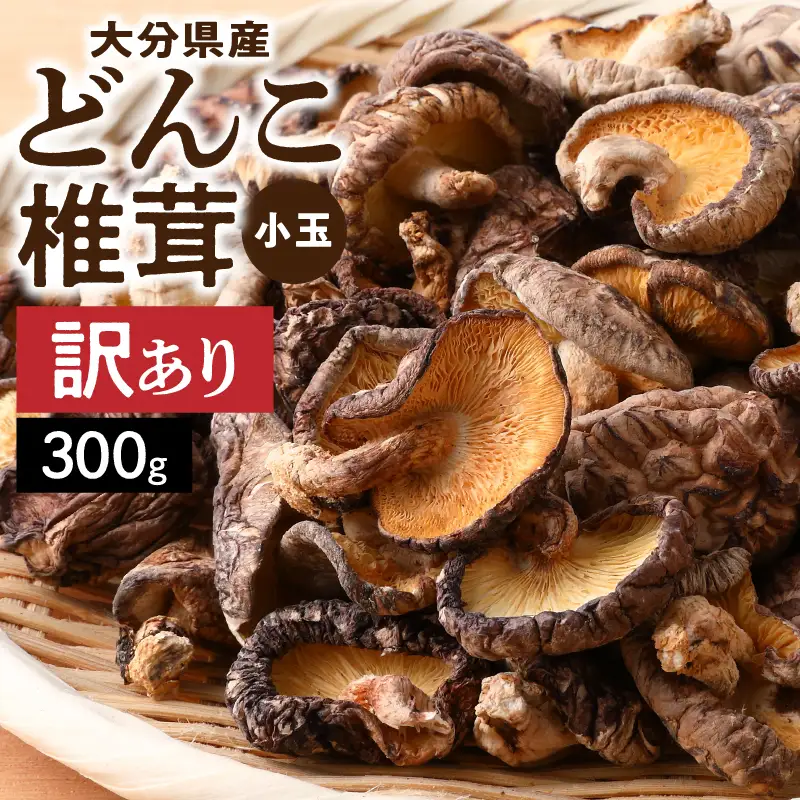 大分県産小玉どんこ椎茸300g 原木栽培 干し椎茸_B063-013