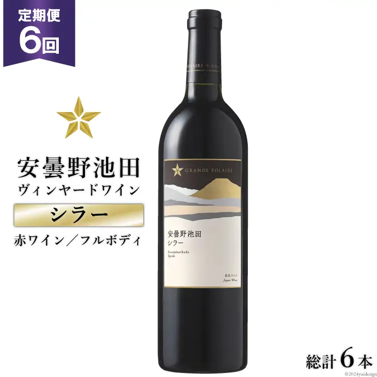 定期便 6回 赤ワイン サッポロ グランポレール 安曇野池田ヴィンヤード「シラー」750ml 総計 6本 [ナチュラルマルシェ ソヨソヨ 長野県 池田町 48110856] 