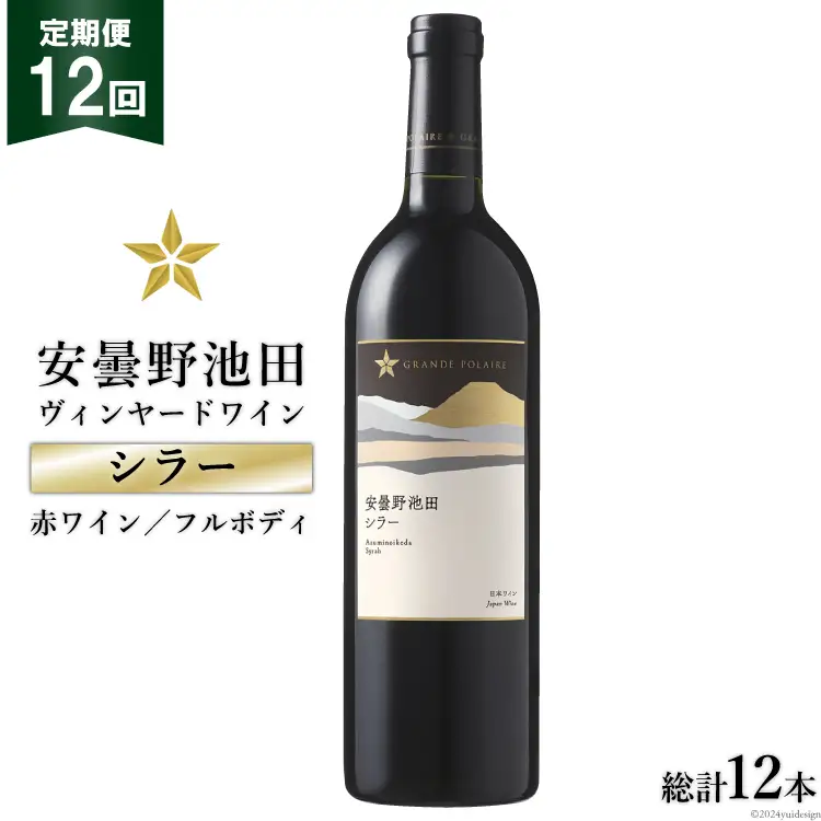 定期便 12回 赤ワイン サッポロ グランポレール 安曇野池田ヴィンヤード「シラー」750ml 総計 12本 [ナチュラルマルシェ ソヨソヨ 長野県 池田町 48110857] 