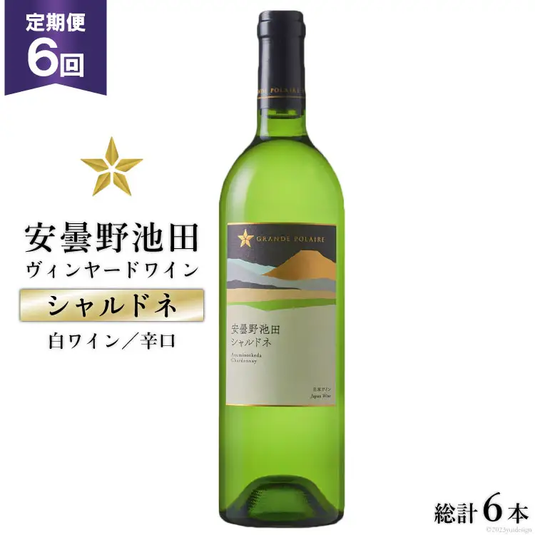 ワイン 白 辛口 定期便 6回 サッポロ グランポレール 安曇野池田ヴィンヤード「シャルドネ」750ml 総計6本 白ワイン ギフト プレゼント 贈答 / ナチュラルマルシェ ソヨソヨ / 長野県 池田町 [48110862]