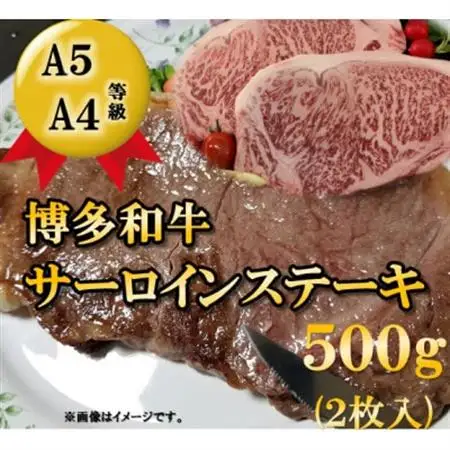 【A5A4等級使用】博多和牛サーロインステーキ用500g(2枚入)(大牟田市)_肉 ステーキ 牛肉 ビーフステーキ_【配送不可地域：離島】【1288269】