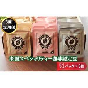 【定期便3回】米国スペシャリティー認定珈琲51バッグを毎月お届け！