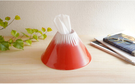 瑞峯窯 有田焼 赤富士 ティッシュディスペンサー 【原重製陶所】 日本 富士山 ティシュ インテリア ギフト おもしろい プレゼント A24-150