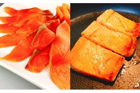 スモークサーモン1kg＆とろサーモンハラミ燻製焼き1kg B-09070