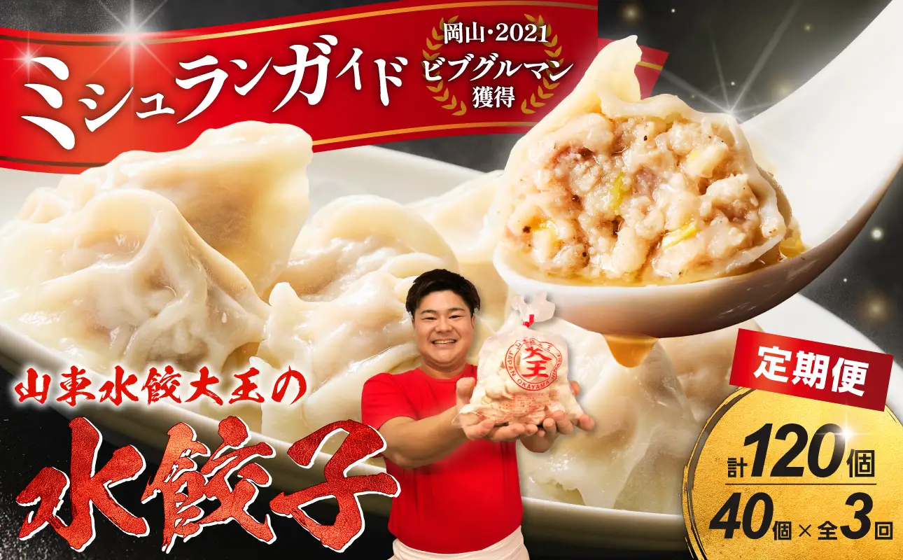 餃子 水餃子 定期便 3回発送 40個