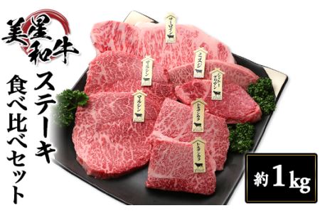 ステーキ食べ比べセット約1kg【美星和牛】