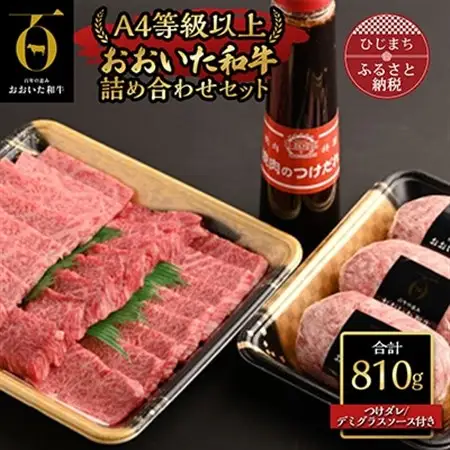 おおいた和牛詰め合わせセット【合計810g】つけダレ付(日出町)_牛肉  肉  和牛  おおいた和牛  国産牛  お肉  肉セット  焼肉   ハンバーグ  食べ比べ_【配送不可地域：離島】【1293109】