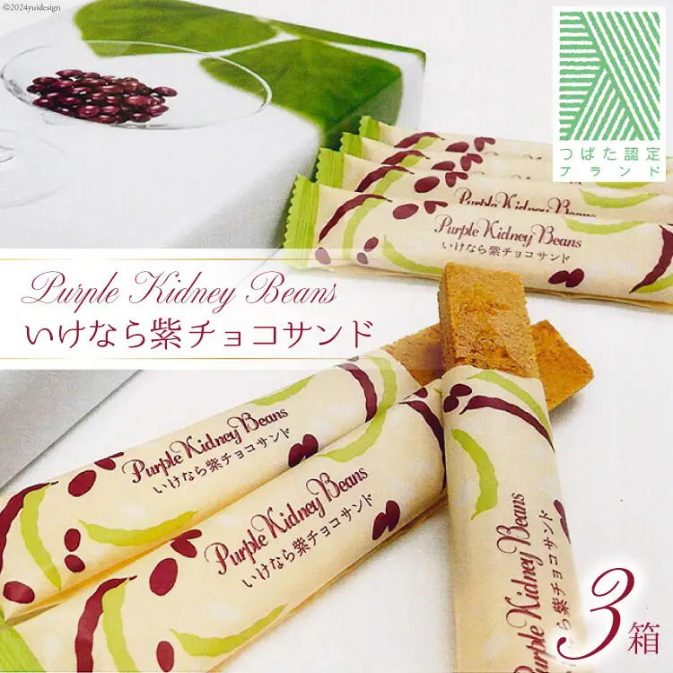 お菓子 個包装 いけなら紫 チョコサンド 16本入り× 3箱 [JA石川かほく 石川県 津幡町 28ab0016]