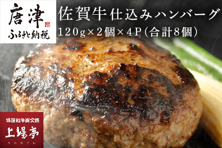 佐賀牛仕込みハンバーグ120g×2個×4Ｐ(合計8個) 総菜 ギフト