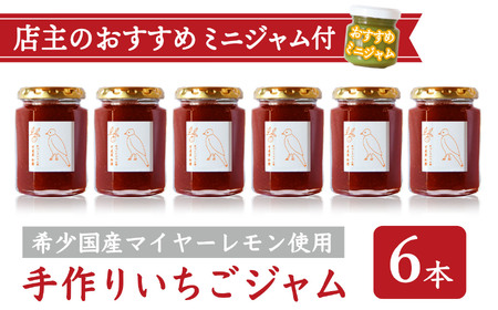 手作り いちごジャム 160g ６本 セット  希少 国産 マイヤーレモン お得 な お試し ミニジャム付   保存料 着色料 不使用  パン によく合う こだわり ジャム  日用品  KA-37