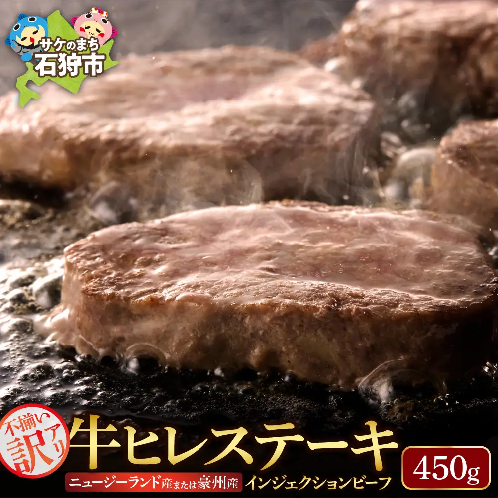 ステーキ 450g 牛肉 ヒレステーキ｜訳あり シャトーブリアン 北海道 石狩市
