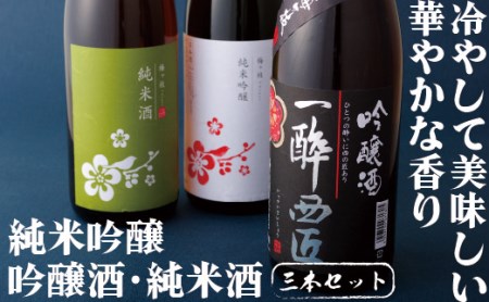 純米吟醸･吟醸酒･純米酒 日本酒一升瓶3本【創業230年】一升瓶 長崎蔵元【梅ヶ枝酒造】日本酒 飲み比べ おすすめ 人気 辛口 中口 佐世保  一升瓶