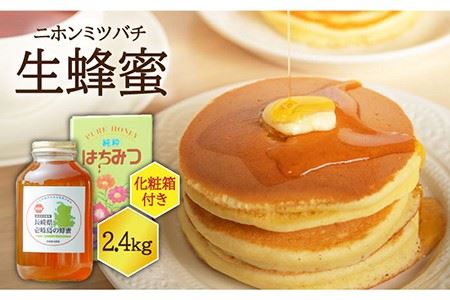 【先行予約】ニホンミツバチ 生蜂蜜 2,400g（化粧箱付き） 【2026年6月中旬以降順次発送】《壱岐市》【憲ちゃんハチミツ】[JCL005]  ハチミツ 蜂蜜 日本蜜蜂 ジャム 贅沢 高級 ギフト プレゼント 贈り物 化粧箱  100000 100000円 10万円
