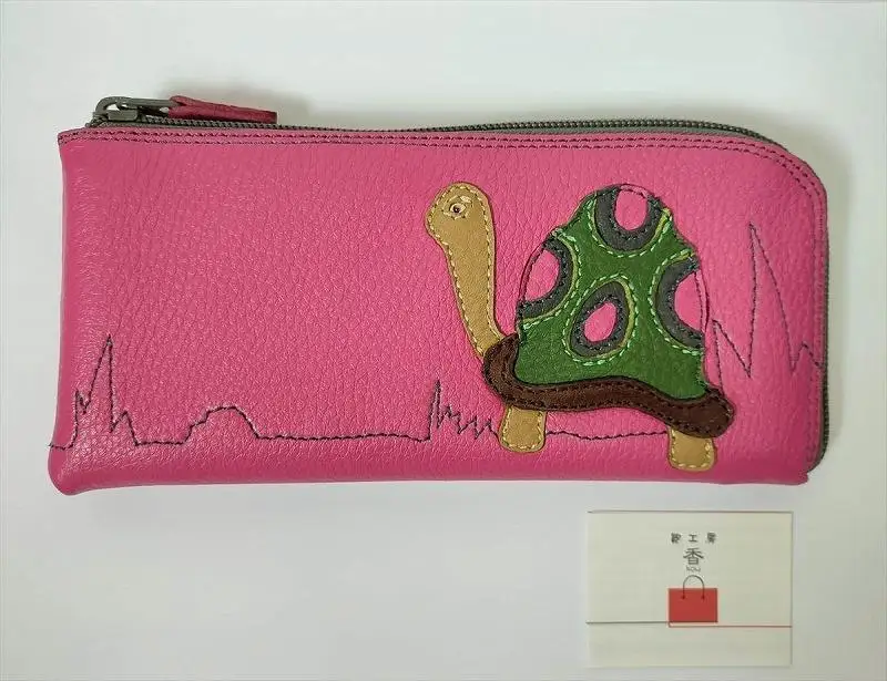 「鞄工房　香」レザー長財布 カメ