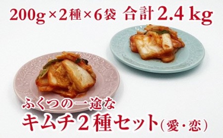 ふくつの一途なキムチ2種セット(愛・恋)200g×2種×6袋　計2.4kg[H4433]