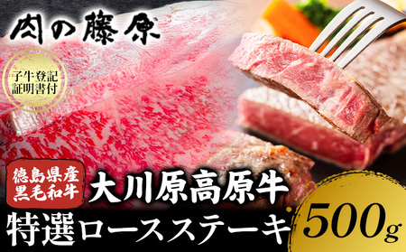 大川原高原牛 特選ロースステーキ 計500g 肉の藤原 《30日以内に出荷予定(土日祝除く)》