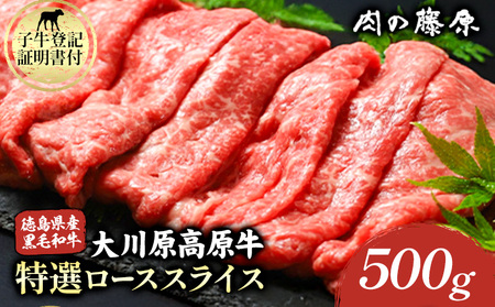 大川原高原牛 特選ローススライス 500g 肉の藤原《30日以内に出荷予定(土日祝除く)》