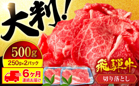 【6回定期便】飛騨牛 切り落とし 500g【マルゴー】すき焼き しゃぶしゃぶ 牛丼[MBE030]