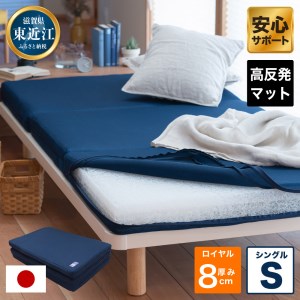 高反発 寝具 ブレスエアー製 敷布団「ロイヤルS」 近江化成工業株式会社 滋賀県 東近江市 AB09 高反発敷布団 マットレス シングル 体圧分散 洗える 抗菌 防臭 腰痛 肩こり 通気性 国産 快眠 寝姿勢サポート 三つ折り 高級 厚さ8cm