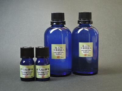 屋久杉精油(5ml) & 屋久杉芳香蒸留水(100ml)の各2本セット【月間5セット限定】