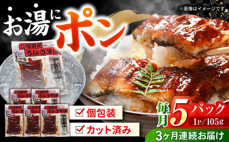 【3回定期便】福田屋食品　うなぎ蒲焼5P(真空パック)  / 特上 うなぎ 鰻 蒲焼 ウナギ / 諫早市 / 諫早観光物産　コンベンション協会 [AHAB003]