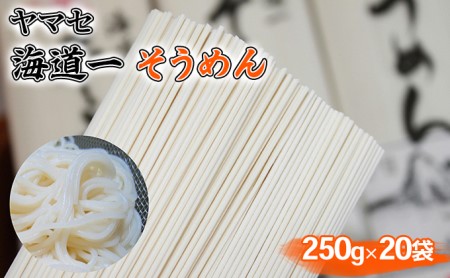 ヤマセ 海道一 そうめん 250g × 20袋 麺類 素麺 