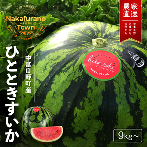 【2026年発送】ひとときすいか1玉（9キロ～）期間数量限定【BV-001】