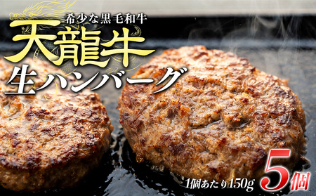 【希少な黒毛和牛】天龍牛生ハンバーグ150g×5個 ハンバーグ 天龍牛 黒毛和牛 長野県産 信州産 お肉 国産 希少 