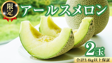 【2026年8月下旬発送開始】 季節 限定 ！甘さ満点 アールスメロン 2玉 入箱 [BC045sa]
