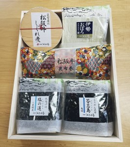 1037　伊勢の味三昧B　伊勢　松阪　松阪牛　二見　おぼろ昆布　ちりめん　答志島　あさり貝　伊勢志摩　伊勢神宮　伊勢市　昆布　佃煮　汐吹　冠婚葬祭　慶事　弔事　引出物　結婚式　入学式　卒業式　ギフト　贈り物　中元　歳暮
