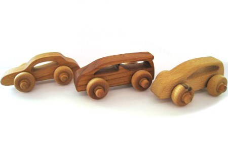 とんぼ工房手作り「木のミニカー3台セット」 [0329]