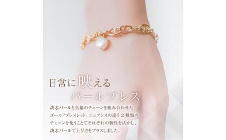 【LENERAオリジナルブレスレット】pearl chain brace / gold