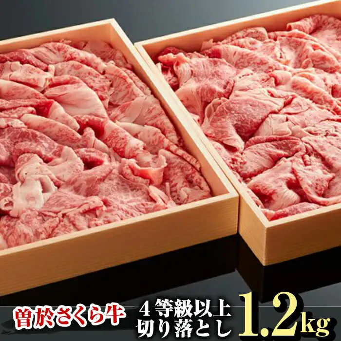 希少 曽於さくら牛 切り落とし1,2kg(600g×2箱) 黒毛和牛【福永産業】B61-v01