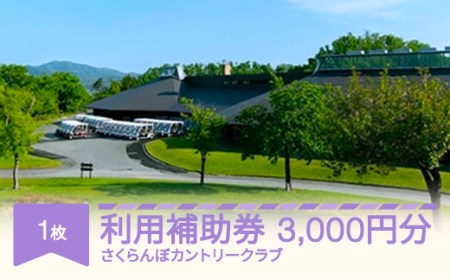 さくらんぼカントリークラブ利用補助券 3000円分 ゴルフ場 大自然 ゴルフ練習 sc-hkxxx3000