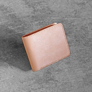 栃木レザー使用｜やわらか本革二つ折り財布｜Half wallet 02C｜タン｜minca（全7色）