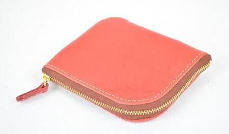 栃木レザー使用｜やわらか本革Lジップミニ財布｜Lzip wallet small 02｜レッド｜minca（全7色）