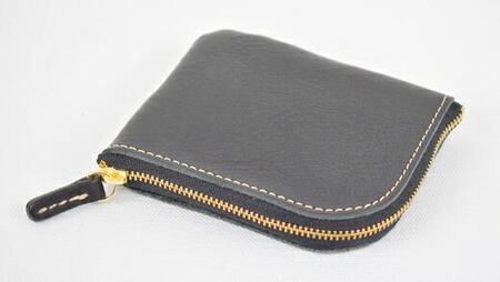 栃木レザー使用｜やわらか本革Lジップミニ財布｜Lzip wallet small 02｜ブラック｜minca（全7色）