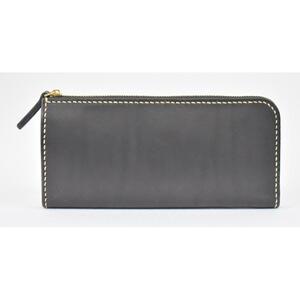 栃木レザー使用｜滑らか本革Lジップ長財布｜Lzip wallet 01｜ブラック｜minca（全6色）
