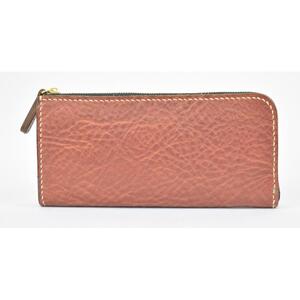 栃木レザー使用｜やわらか本革Lジップ長財布｜Lzip wallet 02｜チョコ｜minca（全7色）